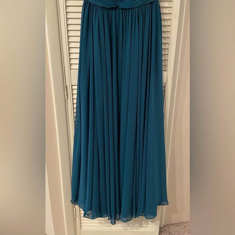 Azazie Teal Evening Gown - Picture 11 of 13